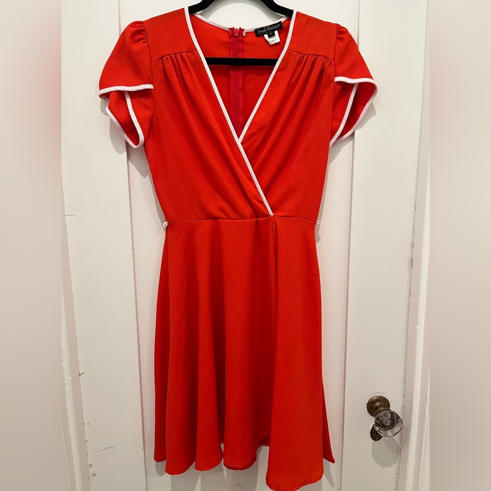 Unique Vintage/Smak Parkour Red 1950s style Retro Swing Dress